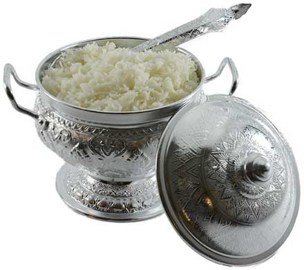 Silver rice bowl
