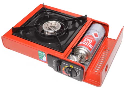 Gas Burner showing Butane Cartridge installed